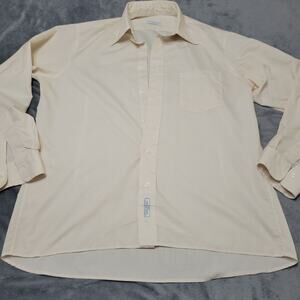 Christian Dior Chemises Mens Button Front Biege Custom Fit Light Weight Flaw Pit